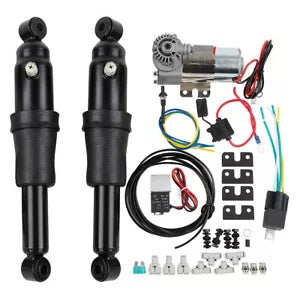 リアエアライドサスペンションハーレーツーリングロードキングストリートグライド1994-2022に適合 Rear Air Ride Suspension Fit For Harley Touring Road King Street Glide 1994-2022