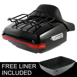 キングパック トランク背もたれトップラック LED テールライト ハーレーロードグライド 14-24 に適合 King Pack Trunk Backrest Top Rack LED Tail Light Fit For Harley Road Glide 14-24