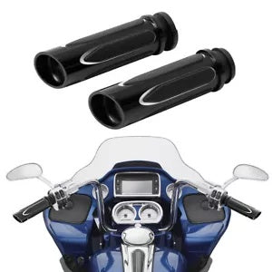 1 ''25mm CNC 電動ハンドルバーグリップ ハーレーエレクトラ ストリート グライド ブラックに適合 1'' 25mm CNC Electric Handle Bar Grips Fit For Harley Electra Street Glide Black