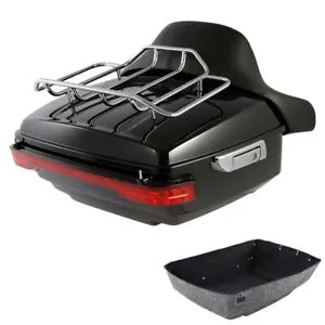 キングパック トランクラック LED テールライトパッド ハーレーツアーパックロードグライド 14-24 に適合 King Pack Trunk Rack LED Tail Light Pad Fit For Harley Tour Pak Road Glide 14-24