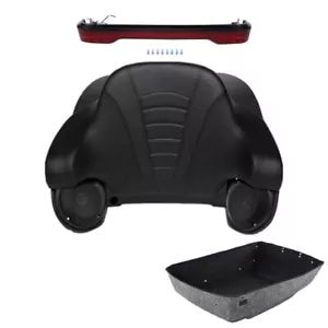 マットブラックキングトランクパッドライトスピーカーハーレーツアーパックツーリング14-24に適合 Matte Black King Trunk Pad Light Speakers Fit For Harley Tour Pak Touring 14-24