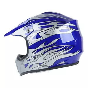 DOT ユース ブルー フレーム ダート バイク ATV MX モトクロス ヘルメット ゴーグル + 手袋 S/M/L/XL DOT Youth Blue Flame Dirt Bike ATV MX Motocross Helmet Goggles+Gloves S/M/L/XL