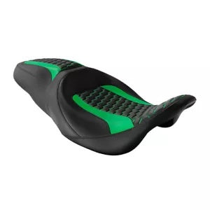 ブラック グリーン ライダー & パッセンジャーシート ハーレー ツーリング ストリート グライド 2009-2023 に適合 Black Green Rider & Passenger Seat Fit For Harley Touring Street Glide 2009-2023