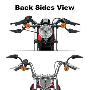 8mm ブラック バックミラー ハーレー ヘリテージ ソフテイル クラシック デラックス ダイナに適合 8mm Black Rear-View Mirrors Fits For Harley Heritage Softail Classic Deluxe Dyna