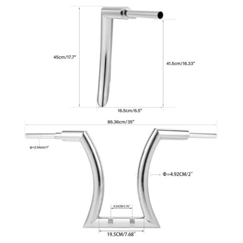 18インチ ライズ 2インチ ハンガーバー ハンドルバー ハーレー ツーリング ソフテイル ファットボーイ クロームに適合 18" Rise 2" Hanger Bar Handlebar Fit For Harley Touring Softail Fatboy Chrome