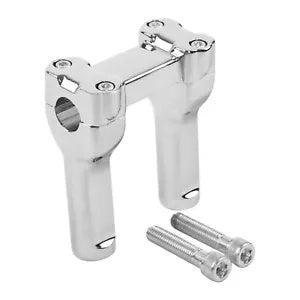 クローム 4インチ ハンドルバー 1インチ バーライザー ハーレーダイナ ソフテイル スリム カスタム FXSTC に適合 Chrome 4" Handlebar 1" Bar Riser Fit For Harley Dyna Softail Slim Custom FXSTC