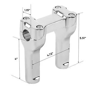 クローム 4インチ ハンドルバー 1インチ バーライザー ハーレーダイナ ソフテイル スリム カスタム FXSTC に適合 Chrome 4" Handlebar 1" Bar Riser Fit For Harley Dyna Softail Slim Custom FXSTC