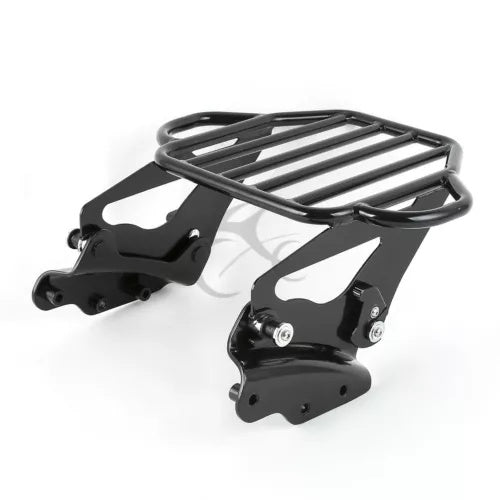 ブラック ツーアップ 荷物ラック + 4 点ドッキング ハーレー エレクトラグライド 2009-13 用 Black Two Up Luggage Rack + 4 Point Docking Fit For Harley Electra Glide 2009-13