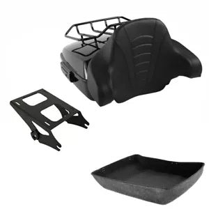 ブラックチョップドパック トランクパッドマウントラック ハーレーツアーパック ロードグライド 14-Up用 Black Chopped Pack Trunk Pad Mount Rack Fit For Harley Tour-Pak Road Glide 14-Up