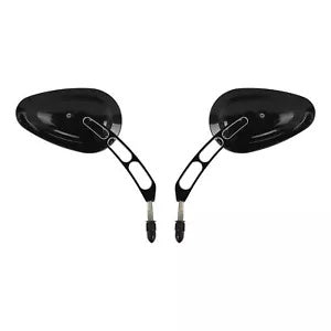 ブラック 8mm バックミラー ハーレー スポーツスター 883 1200 ツーリング ロード グライドに適合 Black 8mm Rear-View Mirrors Fit For Harley Sportster 883 1200 Touring Road Glide