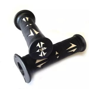 7/8 "左 1" 右スポーツダートバイクラバーハンドグリップ-ブラックホワイトヤマハ用 7/8"LEFT 1"RIGHT Sport Dirt Bike Rubber Hand Grips-Black White For YAMAHA