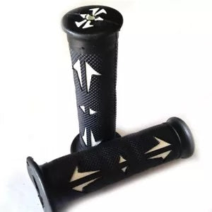 7/8 "左 1" 右スポーツダートバイクラバーハンドグリップ-ブラックホワイトヤマハ用 7/8"LEFT 1"RIGHT Sport Dirt Bike Rubber Hand Grips-Black White For YAMAHA