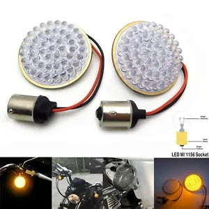 アンバー LED フロント ウインカー 1156 ブレット ハーレーと互換性あり Amber LED front Turn Signal 1156 Bullet Compatible with Harley
