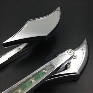 ダイヤモンドシェイプ LED ターンシグナルミラー ハーレー ソフテイル ツーリング ダイナ スポーツスター XL に適合 Diamon Shape LED Turn Signal Mirror Fit Harley Softail Touring Dyna Sportster XL