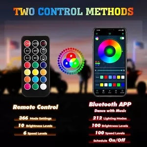 KEMIMOTO ペア 2FT ホイップライト APP 制御 LED RGB アンテナフラグリモート UTV ATV KEMIMOTO Pair 2FT Whip Lights APP Control LED RGB Antenna Flag Remote UTV ATV