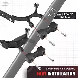 消火器ロールケージマウントホルダー 1.5インチ-2インチチューブで調節可能 ユニバーサル Fire Extinguisher Roll Cage Mount Holder Adjustable w/ 1.5"-2" Tubes Universal