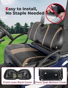 ブラウンブラックゴルフカートフロントシートカバークラブカー先行/テンポ/以降 Brown Black Golf Cart Front Seat Cover For Club Car Precedent/ Tempo/ Onward