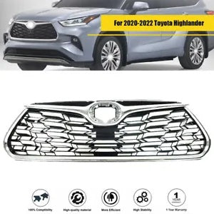 botjj Upper Grille Bumper For 2020-2022 Toyota Highlander Assembly Chrome Replacement