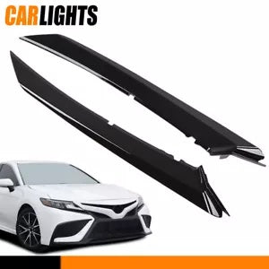 2018-22 トヨタ カムリ SE / XSE ペアフロントグリルブラックトリムモールディングに適合 Fit For 2018-22 Toyota Camry SE / XSE Pair Front Grille Black Trim Molding New