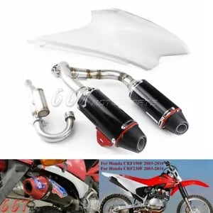 ホンダ CRF230F CRF150F 2003-2016 モトクロスデュアル排気管フルシステムキット For Honda CRF230F CRF150F 2003-2016 Motocross Dual Exhaust Pipes Full System Kit