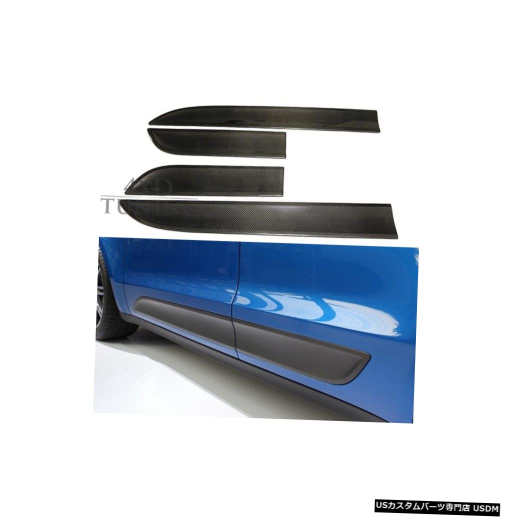 ポルシェマカン2014 +高品質カーボンファイバードア側成形トリムプレートカバー4枚 For Porsche Macan 2014 + High quality Carbon Fiber Door Side Moulding Trim Plate Cover 4pcs