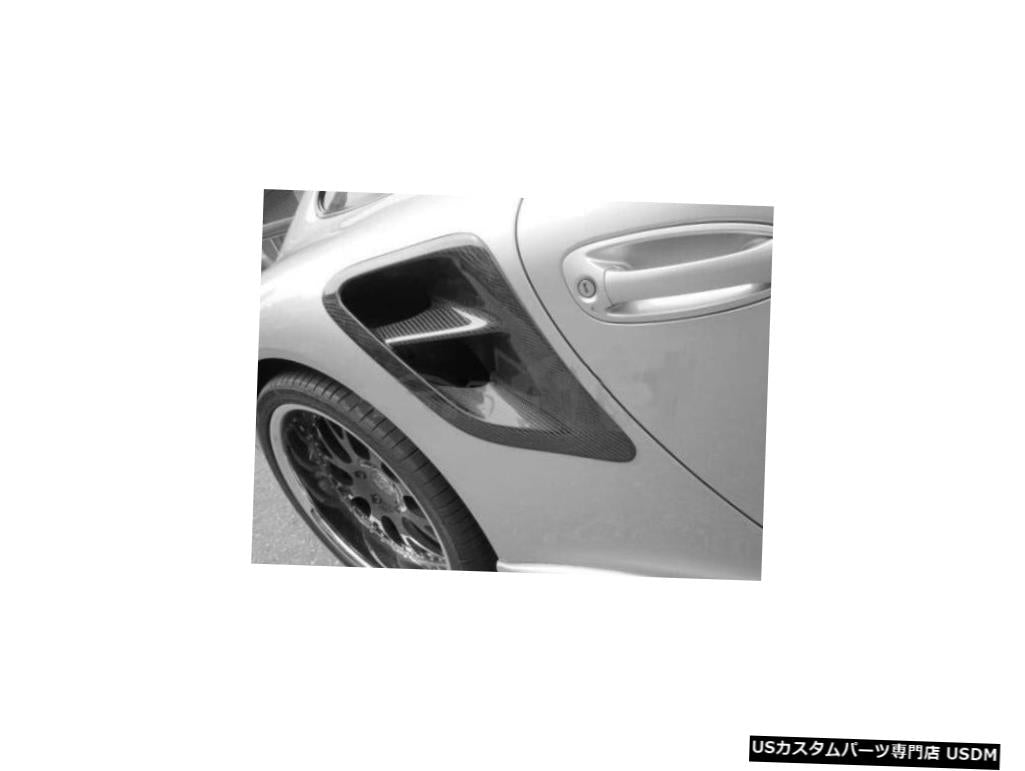 07-10ポルシェ911 997 GT2 RSターボ用カーボンサイドエアインテークスクープベントカバー Carbon Side Air Intake Scoop Vents Cover for 07-10 Porsche 911 997 GT2 RS Turbo