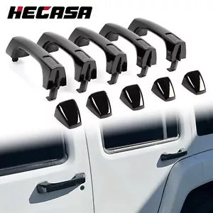 ドアハンドル ブラック 外装 外側 フロント&リア 5個セット ハマー H3 H3T 06-10用 Door Handle Black Exterior Outside Front & Rear Set of 5 For Hummer H3 H3T 06-10