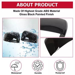 バックミラーカバー キャップトリム ジープ グランドチェロキー ダッジ デュランゴ 2011-2021用 Rear View Mirror Covers Cap Trim For Jeep Grand Cherokee Dodge Durango 2011-2021