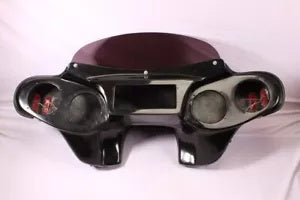 バットウィング フェアリング フロントガラス 4 ハーレー ヘリテージ ソフテイル アンバー LED 鮮やかに塗装 Batwing Fairing Windshield 4 Harley Heritage Softail Amber Led painted vivid