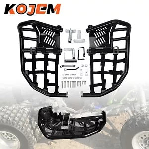 ナーフバーペグヒールガードブラックナーフ & ネットカワサキ KFX 450R KFX450R 08-15 Nerf Bars Peg Heel Guard Black Nerf & Nets For Kawasaki KFX 450R KFX450R 08-15