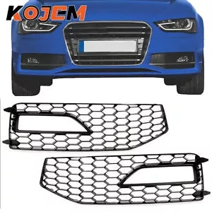 ハニカムフロントフォグライトグリルカバーアウディ A4 S ライン B8.5 RS4 2013-15 2016 Honeycomb Front Fog Light Grille Cover For Audi A4 S-Line B8.5 RS4 2013-15 2016