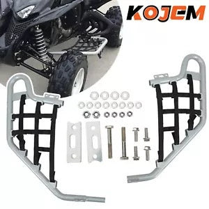 ナーフバーのシルバーペア ブラックネットセット付き ホンダ TRX 700XX 2008-2009用 Silver Pair Of Nerf Bars W/ Black Nets Set For Honda TRX 700XX 2008-2009