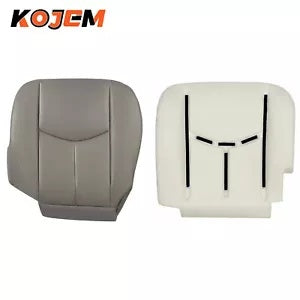 ドライバーボトムシートカバー & フォームクッション ライトグレー シボレー シルバラード 2003-2007用 Driver Bottom Seat Cover & Foam Cushion Light Gray For Chevy Silverado 2003-2007