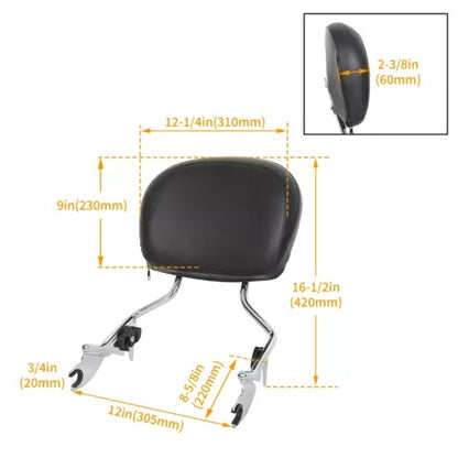 バックレスト シーシーバー & 4 点ドッキング ハードウェア ハーレー ツーリング 2014-2024 2023 用 Backrest Sissy Bar & 4 Point Docking Hardware For Harley Touring 2014-2024 2023