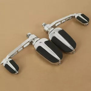 ハーレーロードキングソフテイルダイナオスマウント用ヒールレスト付きフットペグ Foot Pegs With Heel Rest For Harley Road King Softail Dyna Male Mount