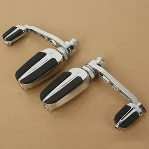 ハーレーロードキングソフテイルダイナオスマウント用ヒールレスト付きフットペグ Foot Pegs With Heel Rest For Harley Road King Softail Dyna Male Mount