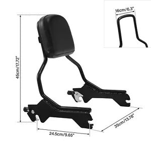 lovethismoto Sissy Bar Passenger Backrest Pad Fit For Harley Softail Fat Boy FLFB 2018-2024