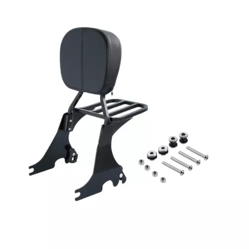 lovethismoto Low Backrest Sissy Bar Luggage Rack +Docking Kit Fit For Harley Sportster 04-22