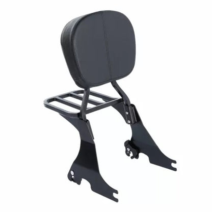 lovethismoto Low Backrest Sissy Bar Luggage Rack +Docking Kit Fit For Harley Sportster 04-22