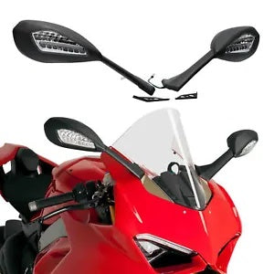 バックミラー LED ターンシグナル Ducati Panigale V4 2018 2019 2020 2021 に適合 Rearview Mirrors LED Turn Signals Fit For Ducati Panigale V4 2018 2019 2020 2021