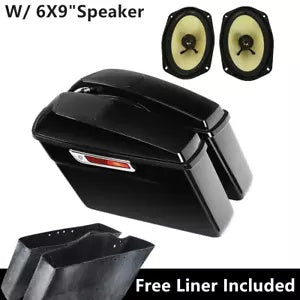 ハードサドルバッグ 6x9インチスピーカー付き ハーレーツーリングロードキンググライド14-24に適合 Hard Saddlebags w/ 6x9" Speakers Fit For Harley Touring Road King Glide 14-24