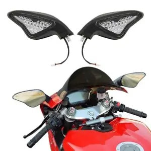 バックミラー ウインカーライト付き Ducati 848 EVO 08-13 1098 1098S 07-09用 Rear View Mirrors W/Turn Signals Light For Ducati 848 EVO 08-13 1098 1098S 07-09