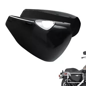 左右サイドバッテリーカバーハーレースポーツスターXL883 XL1200カスタムブラックに適合 Left Right Side Battery Cover Fit For Harley Sportster XL883 XL1200 Custom Black