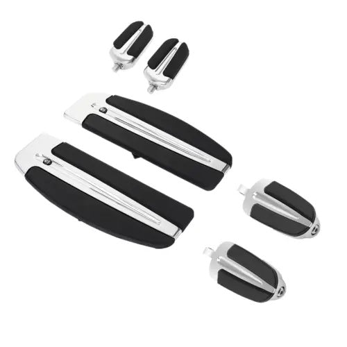 ドライバーフットボードインサートシフターフットペグハーレーツーリングストリートグライドクローム用 Driver Footboard Inserts Shifter FootPegs For Harley Touring Street Glide Chrome