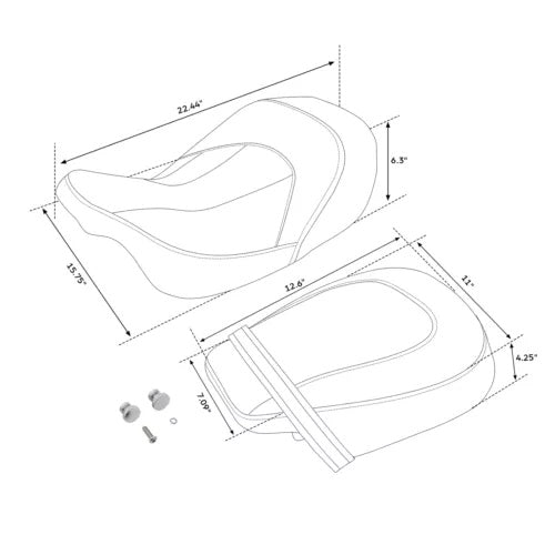 ハーレー ツーリング エレクトラ ストリート ロード グライド 09-Up 用 ブラック 運転席 助手席 Black Driver Passenger Seat For Harley Touring Electra Street Road Glide 09-Up