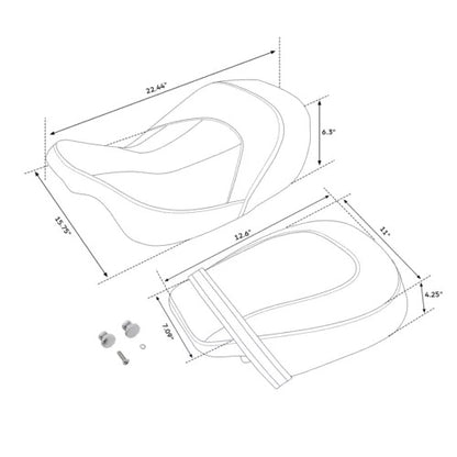 ハーレー ツーリング エレクトラ ストリート ロード グライド 09-Up 用 ブラック 運転席 助手席 Black Driver Passenger Seat For Harley Touring Electra Street Road Glide 09-Up