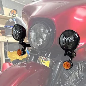 ハーレーエレクトラグライドロードキング用補助ブラケットスポットフォグランプウインカー Auxiliary Bracket Spot Fog Light Turn Signal For Harley Electra Glide Road King