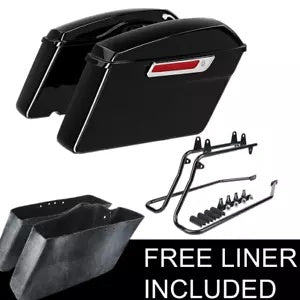 ハードサドルバッグブラック変換ブラケットハーレーソフテイルバッドボーイ 84-17 に適合 Hard Saddlebags Black Conversion Brackets Fit For Harley Softail Bad Boy 84-17