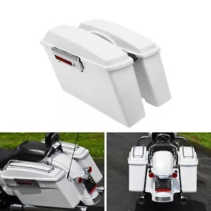 ホワイトハードサドルバッグ ハーレーツーリングロードエレクトラグライドロードキング94-13に適合 White Hard Saddlebags Fit For Harley Touring Road Electra Glide Road King 94-13