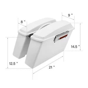 ホワイトハードサドルバッグ ハーレーツーリングロードエレクトラグライドロードキング94-13に適合 White Hard Saddlebags Fit For Harley Touring Road Electra Glide Road King 94-13